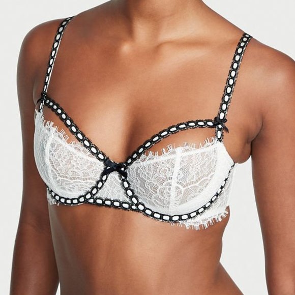 Wicked Unlined Ribbon Slot Balconette Bra - Picture 3 of 3